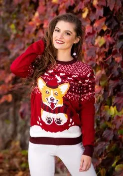 A Very Corgi Christmas Ugly Christmas Sweater For Adults -Costumes Sales Store adult a very corgi christmas ugly christmas sweater 1
