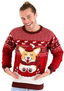 A Very Corgi Christmas Ugly Christmas Sweater For Adults -Costumes Sales Store adult a very corgi christmas ugly christmas sweater 4