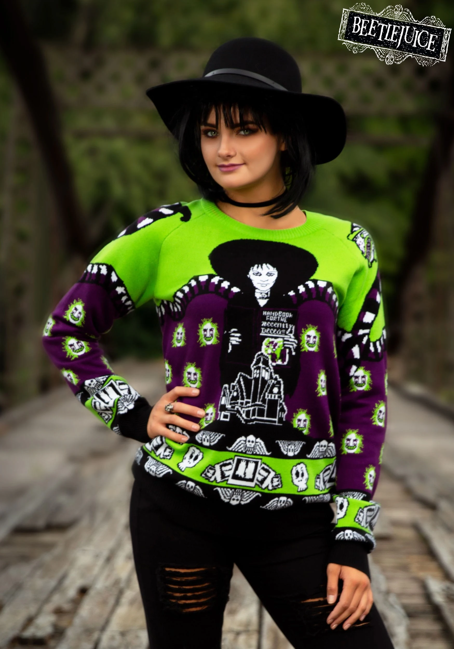 Beetlejuice Lydia Deetz Adult Halloween Sweater 3 Beetlejuice Lydia Deetz Adult Halloween Sweater