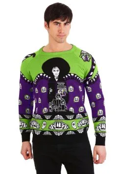 Beetlejuice Lydia Deetz Adult Halloween Sweater 15 Beetlejuice Lydia Deetz Adult Halloween Sweater -Costumes Sales Store adult beetlejuice lydia deetz ugly halloween sweater alt5