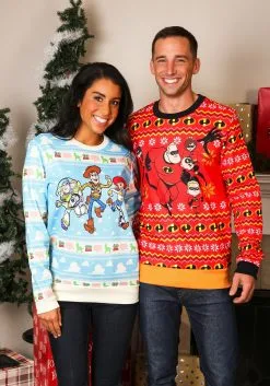 Adult Incredibles Red Ugly Christmas Sweater -Costumes Sales Store adult incredibles red ugly christmas sweater 3