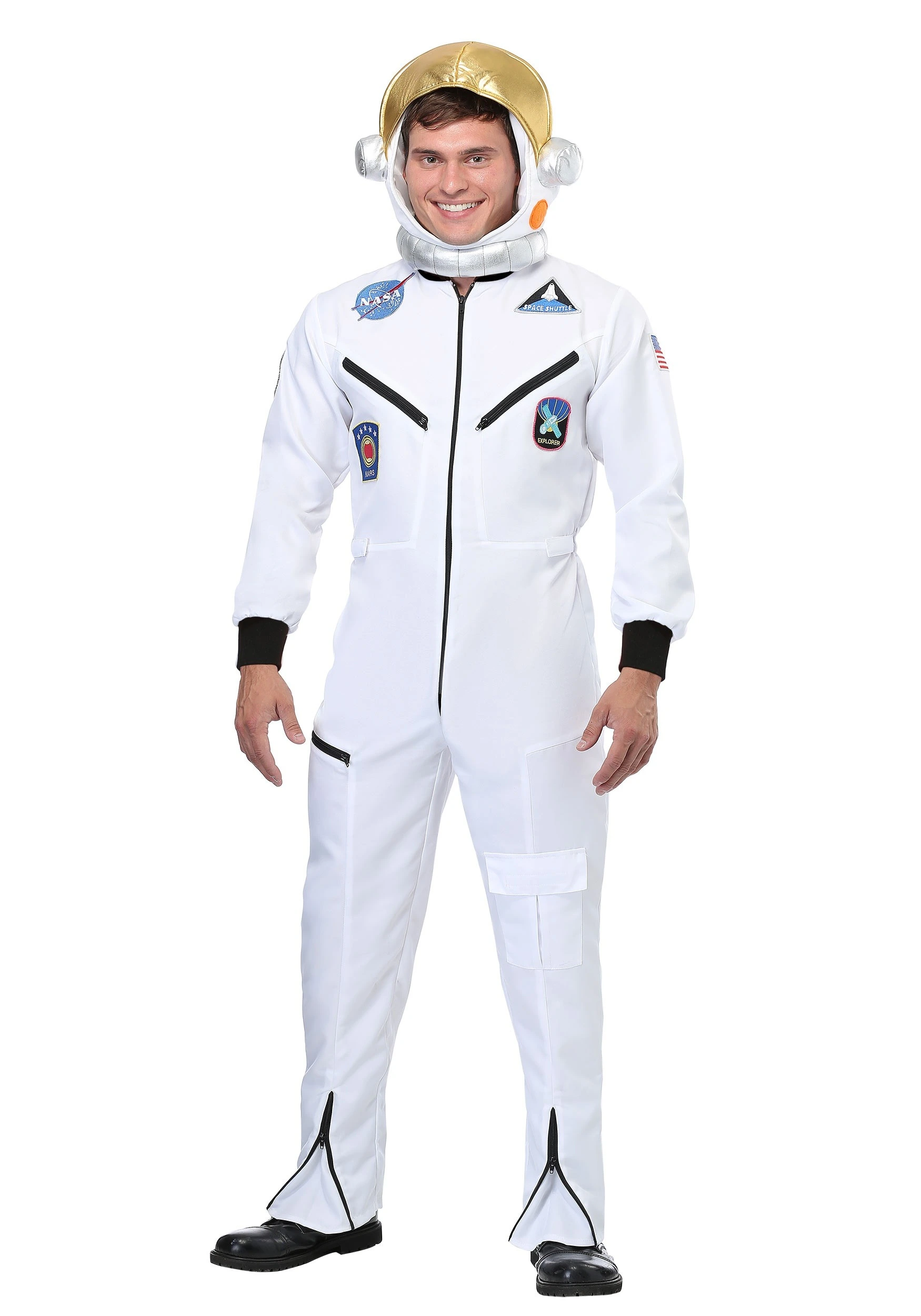 White Astronaut Jumpsuit Adult Costume 4 White Astronaut Jumpsuit Adult Costume - Image 2