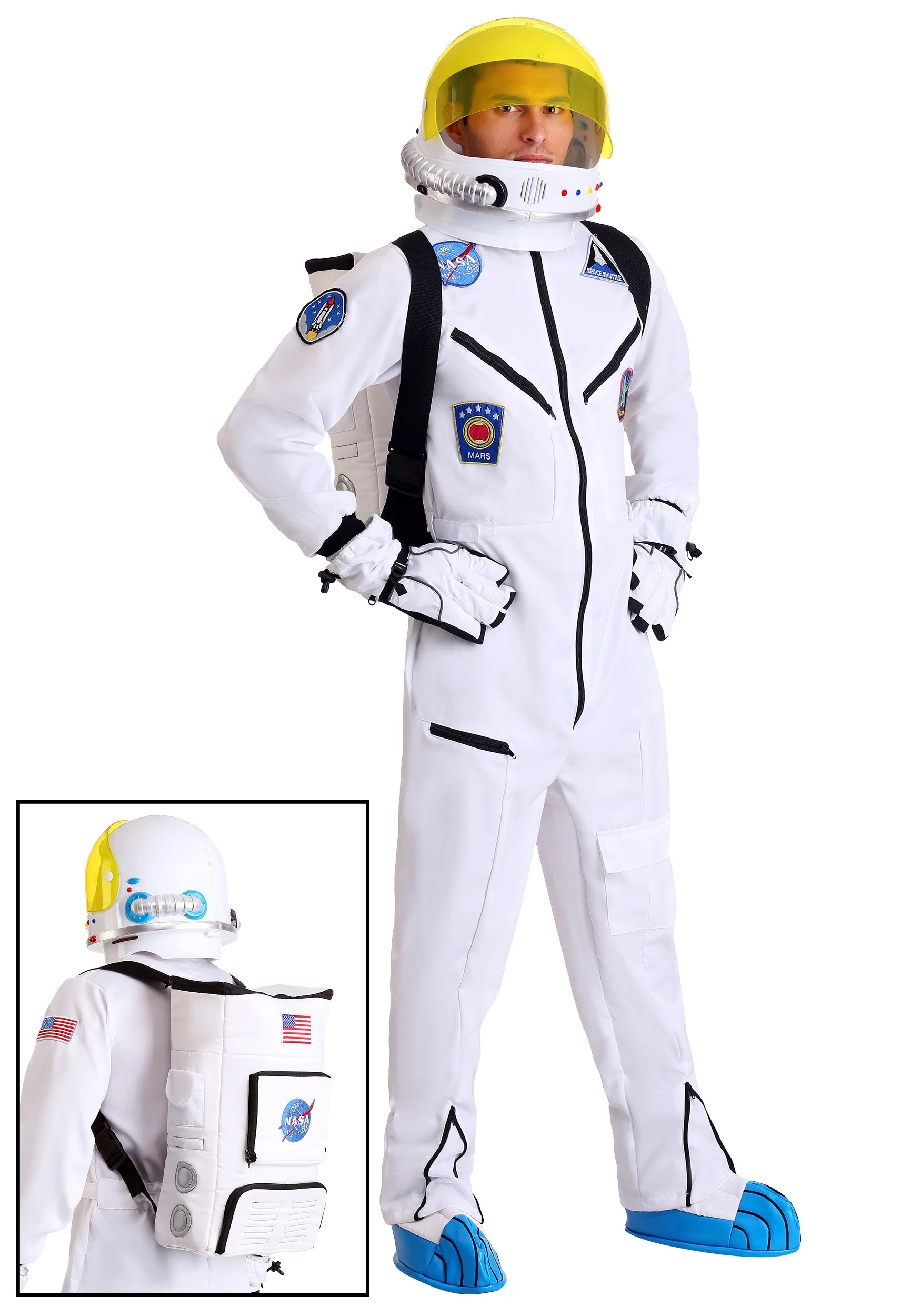 White Astronaut Jumpsuit Adult Costume 3 White Astronaut Jumpsuit Adult Costume