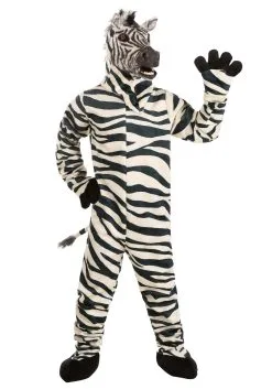 Zebra Suit And Mouth Mover Mask For Adults 14 Zebra Suit And Mouth Mover Mask For Adults -Costumes Sales Store adult zebra suit with mouth mover mask 1