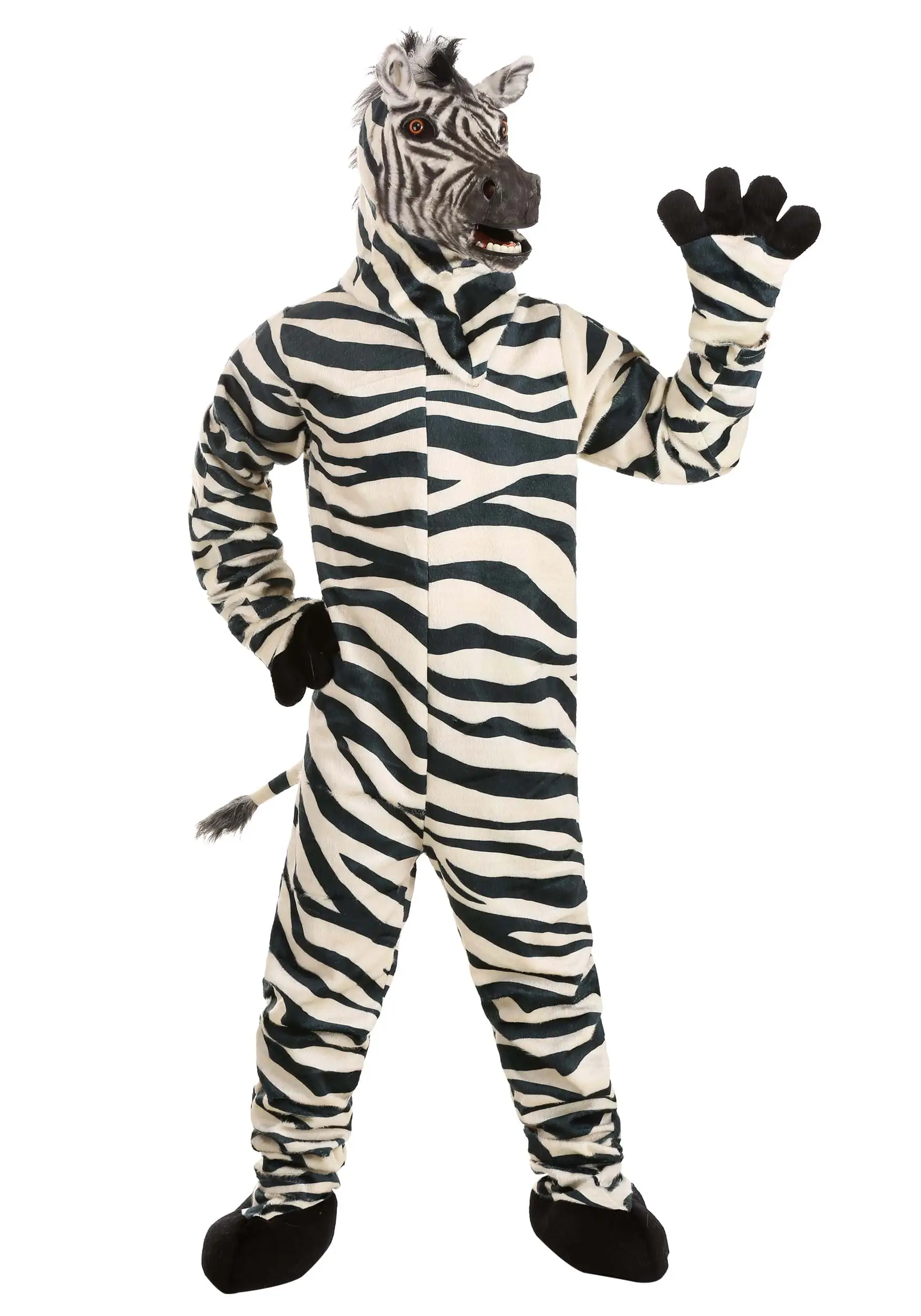 Zebra Suit And Mouth Mover Mask For Adults 5 Zebra Suit And Mouth Mover Mask For Adults - Image 3