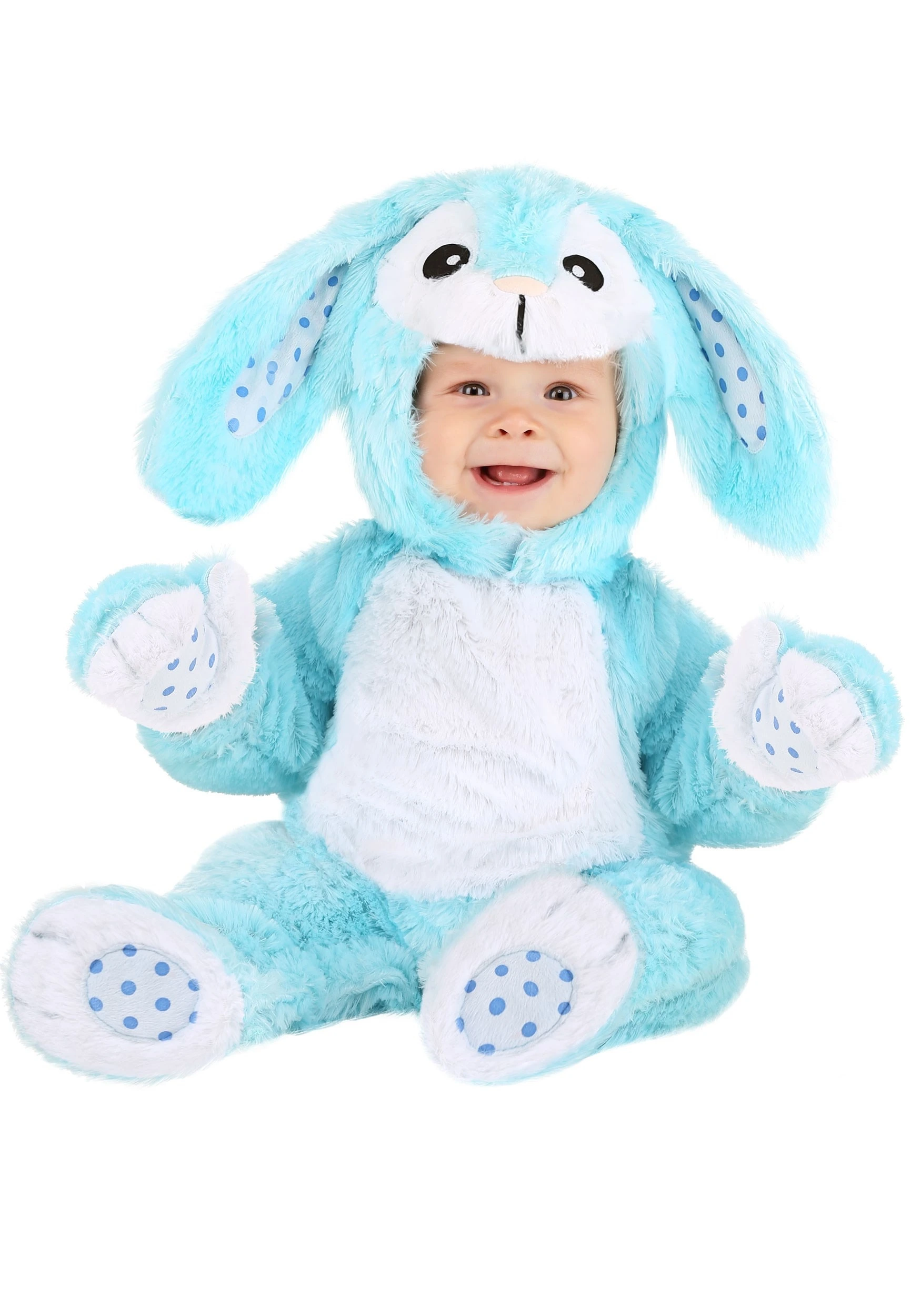 Fluffy Blue Bunny Baby Costume 3 Fluffy Blue Bunny Baby Costume