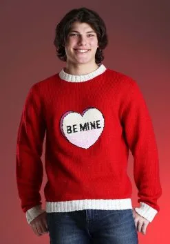 Be Mine Valentine's Day Adult Sweater -Costumes Sales Store be mine valentines day sweater alt 2