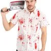 Adult Bloody Haunted Halloween Button Up Shirt 1 Adult Bloody Haunted Halloween Button Up Shirt -Costumes Sales Store bloody haunted halloween button up shirt
