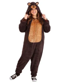 Plus Size Brown Bear Jumpsuit Costume