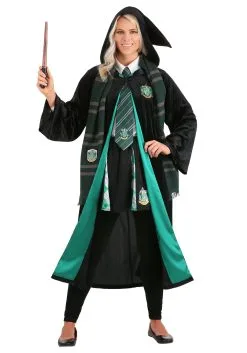 Harry Potter Deluxe Slytherin Robe For Adults 17 Harry Potter Deluxe Slytherin Robe For Adults -Costumes Sales Store harry potter adult deluxe slytherin robe 7
