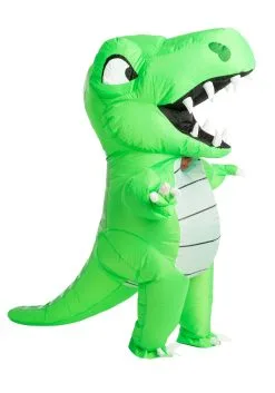 Inflatable Adult Green Dino Costume -Costumes Sales Store inflatable adult green dino costume alt 2