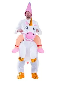 Inflatable Unicorn Ride-On Costume For Adults -Costumes Sales Store inflatable adult unicorn ride on costume alt 2