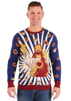 Jay And Silent Bob Buddy Christ Jesus Ugly Christmas Sweater