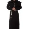 Plus Size Monk Black Robe Costume For Men -Costumes Sales Store mens plus size monk black robe costume