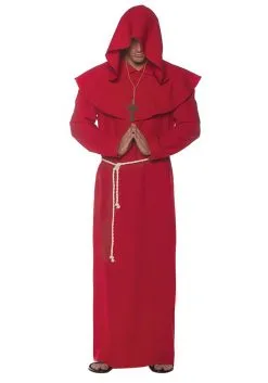 Red Monk Robe Costume For Men