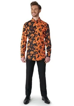 Suitmeister Button Up Halloween Icon Shirt For Men -Costumes Sales Store mens suitmeister button up halloween icon shirt alt 2
