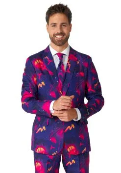 Suitmeister Retro Neon Navy Suit For Men -Costumes Sales Store mens suitmeister retro neon navy suit alt 2
