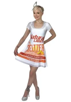 Natural Light Aloha Beaches Seltzer Skater Dress Costume