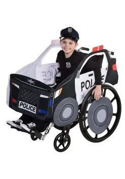 Police Car On Patrol Adaptive Wheelchair Cover Costume -Costumes Sales Store on patrol adaptive wheelchair cover costume alt 2