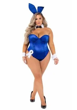 Playboy Plus Size Royal Blue Bunny Costume For Women