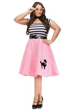 Plus Size Poodle Skirt Costume Dress For Women