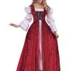 Women's Plus Size Red Medieval Laced Gown Costume -Costumes Sales Store plus size womens medieval lace up gown