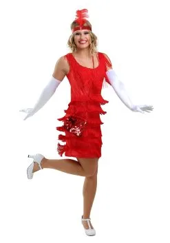 Women's Red Flapper Fashion Costume Dress