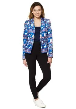 Suitmeister Christmas Blue Nordic Women's Blazer