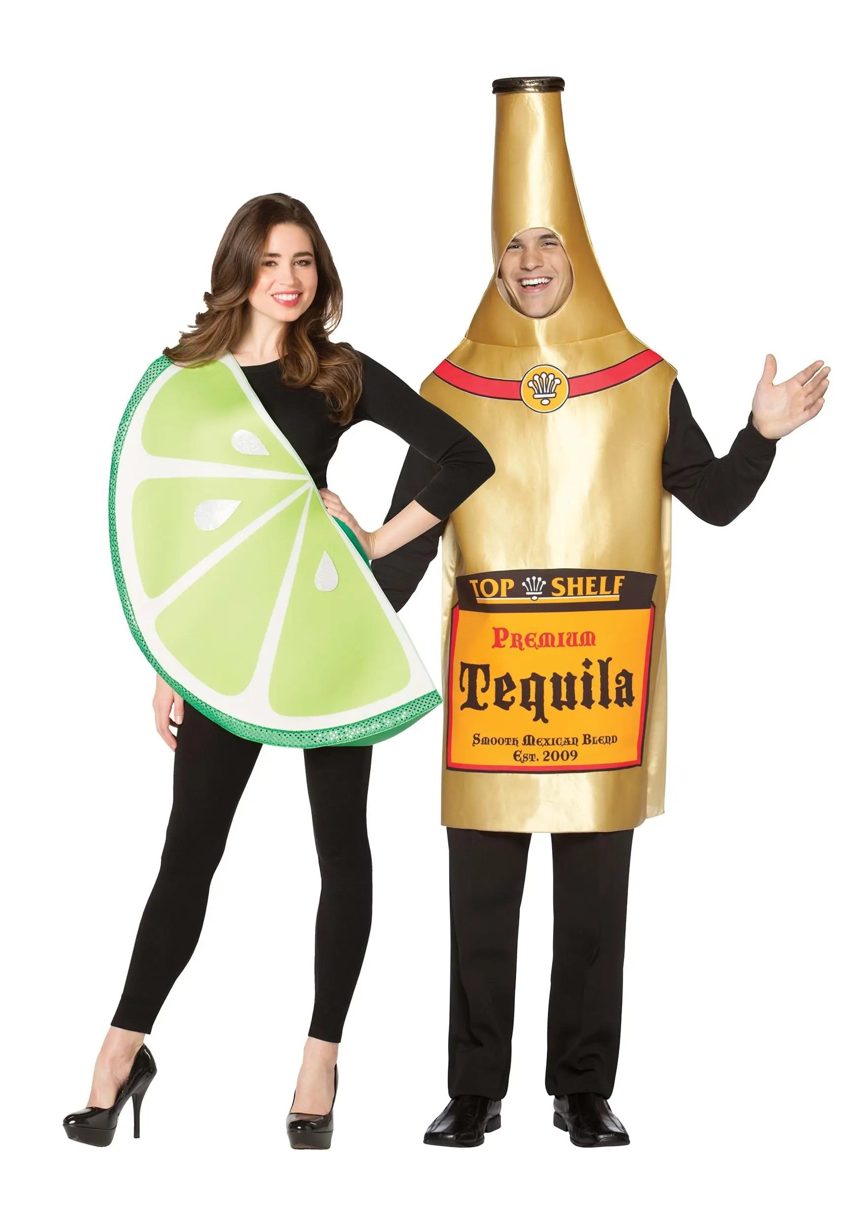 Tequila Bottle And Lime Slice Costume For Couples 3 Tequila Bottle And Lime Slice Costume For Couples