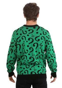 The Riddler Adult Christmas Sweater -Costumes Sales Store the riddler ugly christmas sweater alt 3