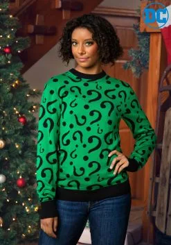 The Riddler Adult Christmas Sweater -Costumes Sales Store the riddler ugly christmas sweater alt 7