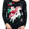 The Tipsy Elves Women's Santa Riding Unicorn Ugly Christmas Sweater -Costumes Sales Store tipsy elves womens santa riding unicorn ugly christmas sweat