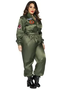 Top-Gun Women's Plus Size Flight Suit Costume