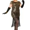 Art Deco Plus Size Flapper Dress Costume For Women