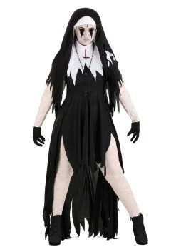 Dreadful Nun Costume For Women -Costumes Sales Store womens dreadful nun costume alt 2