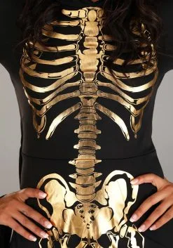 Women's Gilded Skeleton Costume Dress 9 Women's Gilded Skeleton Costume Dress -Costumes Sales Store womens gilded skeleton dress costume alt 3