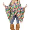 Hippie Poncho Costume For Women 2 Hippie Poncho Costume For Women -Costumes Sales Store womens hippie poncho