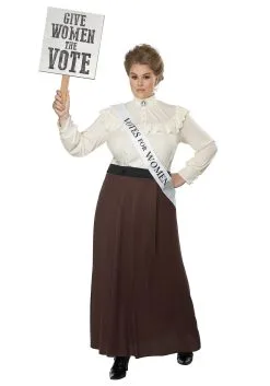 Womens Plus Size English Suffragette Costume