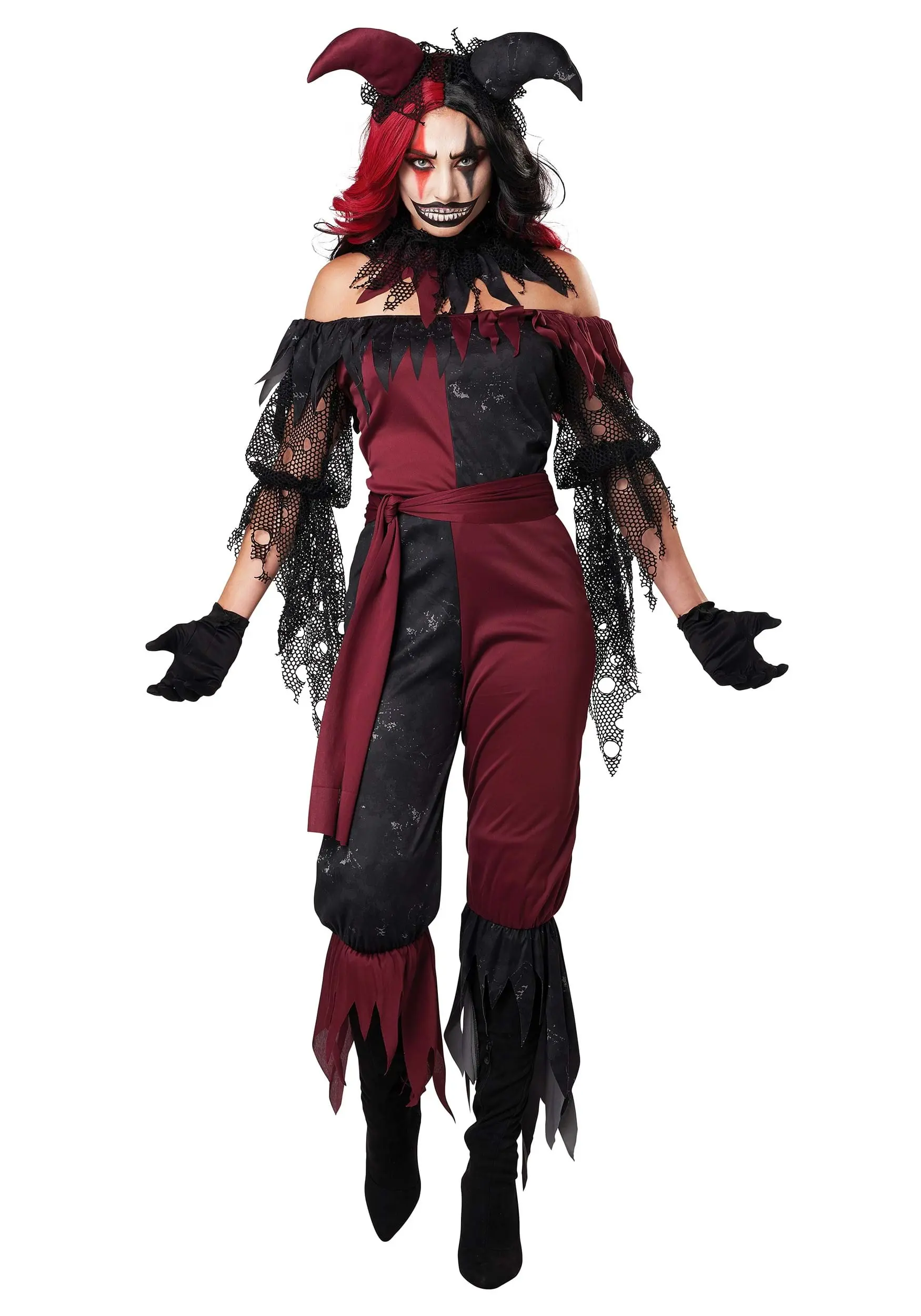 Plus Size Women's Psycho Jester Costume 3 Plus Size Women's Psycho Jester Costume
