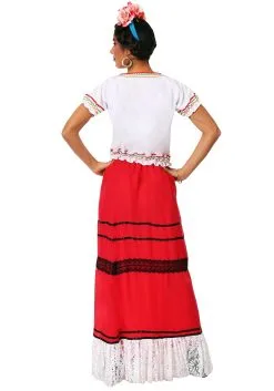 Plus Size Red Frida Kahlo Costume For Women -Costumes Sales Store womens plus red frida kahlo costume 2