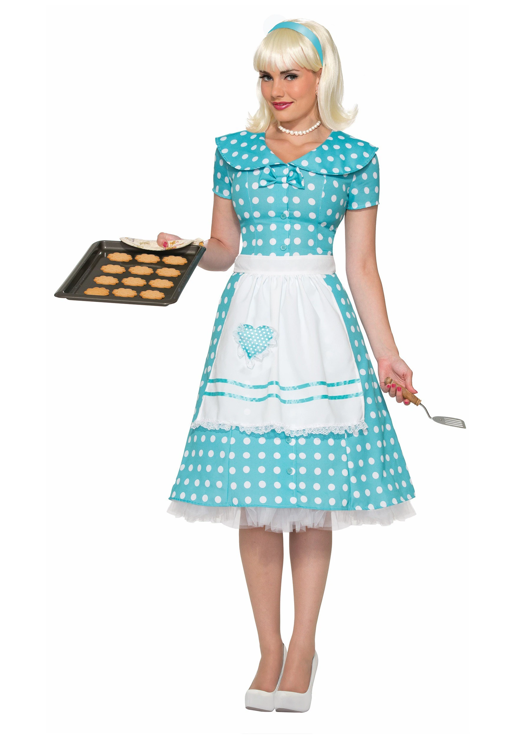 Women's Polka Dot Housewife Costume 3 Women's Polka Dot Housewife Costume