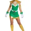 Women's Power Rangers Deluxe Green Ranger Costume 1 Women's Power Rangers Deluxe Green Ranger Costume -Costumes Sales Store womens power rangers deluxe green ranger costume