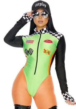 Sexy Green Racecar Driver Costume For Women