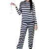 Women's Striped Prisoner Costume -Costumes Sales Store womens striped prisoner costume