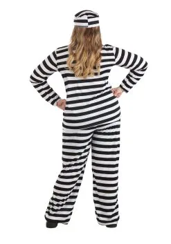 Women's Striped Prisoner Costume -Costumes Sales Store womens vintage striped prisoner costume alt 2
