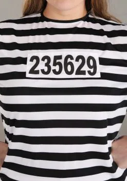 Women's Striped Prisoner Costume -Costumes Sales Store womens vintage striped prisoner costume alt 4