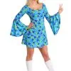Women's Wild Flower 70s Disco Dress Costume 1 Women's Wild Flower 70s Disco Dress Costume -Costumes Sales Store womens wild flower dress costume 70s