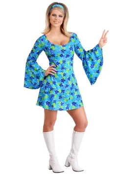 Women's Wild Flower 70s Disco Dress Costume 6 Women's Wild Flower 70s Disco Dress Costume -Costumes Sales Store womens wild flower dress costume 70s alt2
