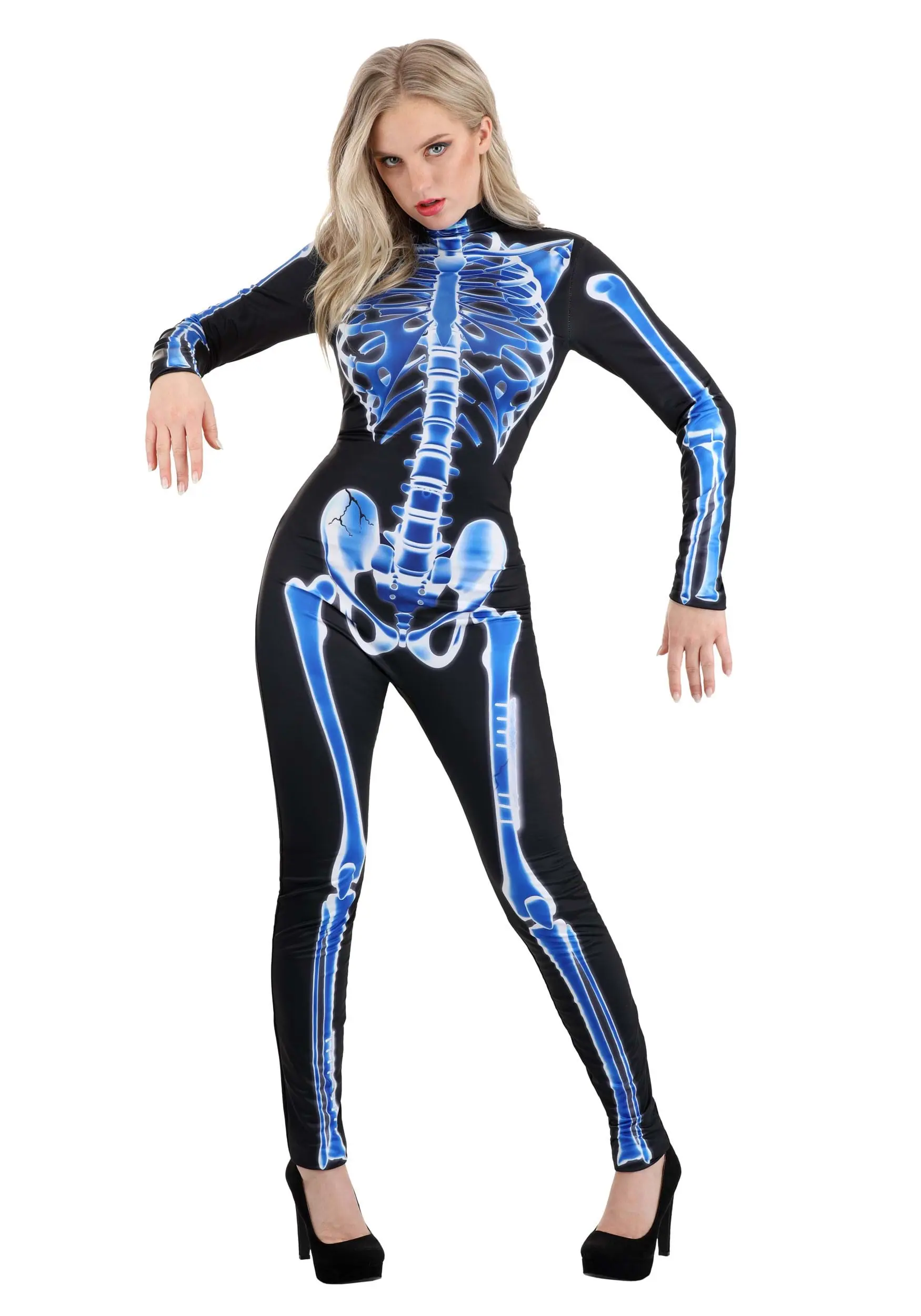 X-Ray Skeleton Jumpsuit Costume For Women 3 X-Ray Skeleton Jumpsuit Costume For Women